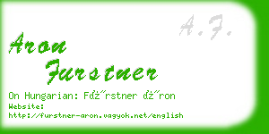 aron furstner business card